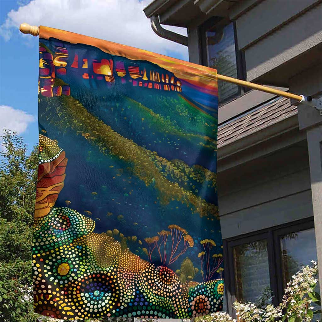 Australia Blue Mountains Garden Flag Aboriginal Dot Painting