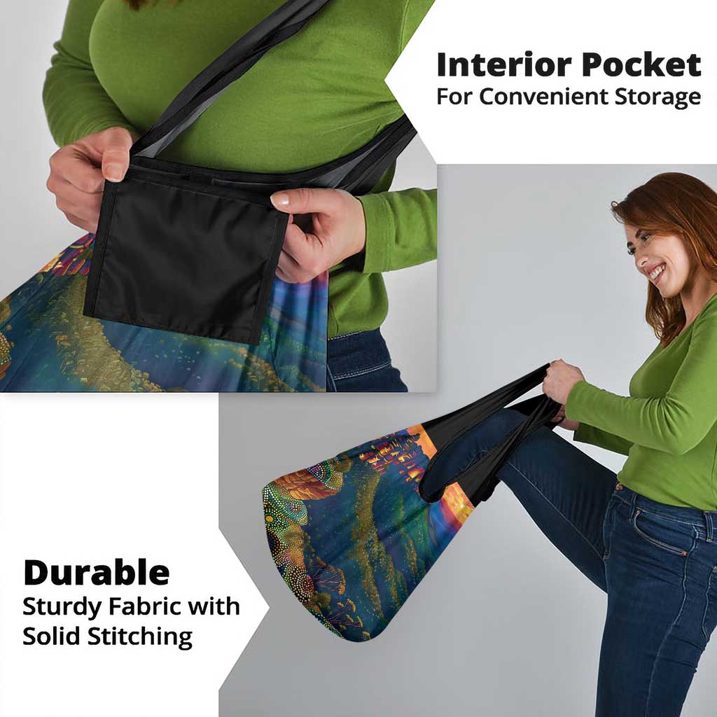 Australia Blue Mountains Grocery Bag Aboriginal Dot Painting