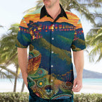 Australia Blue Mountains Hawaiian Shirt Aboriginal Dot Painting
