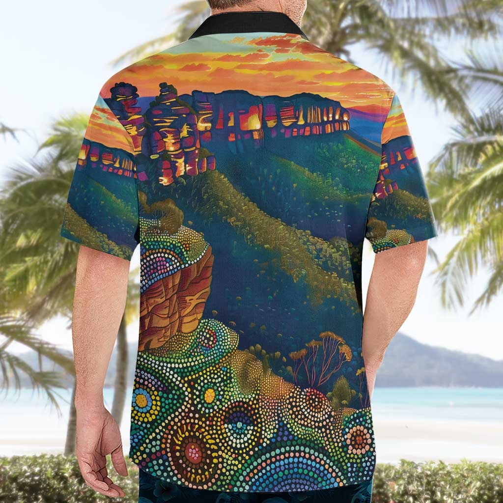 Australia Blue Mountains Hawaiian Shirt Aboriginal Dot Painting