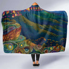 Australia Blue Mountains Hooded Blanket Aboriginal Dot Painting