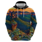 Australia Blue Mountains Hoodie Aboriginal Dot Painting