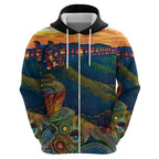 Australia Blue Mountains Hoodie Aboriginal Dot Painting