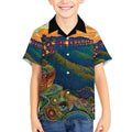 Australia Blue Mountains Kid Hawaiian Shirt Aboriginal Dot Painting