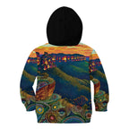 Australia Blue Mountains Kid Hoodie Aboriginal Dot Painting