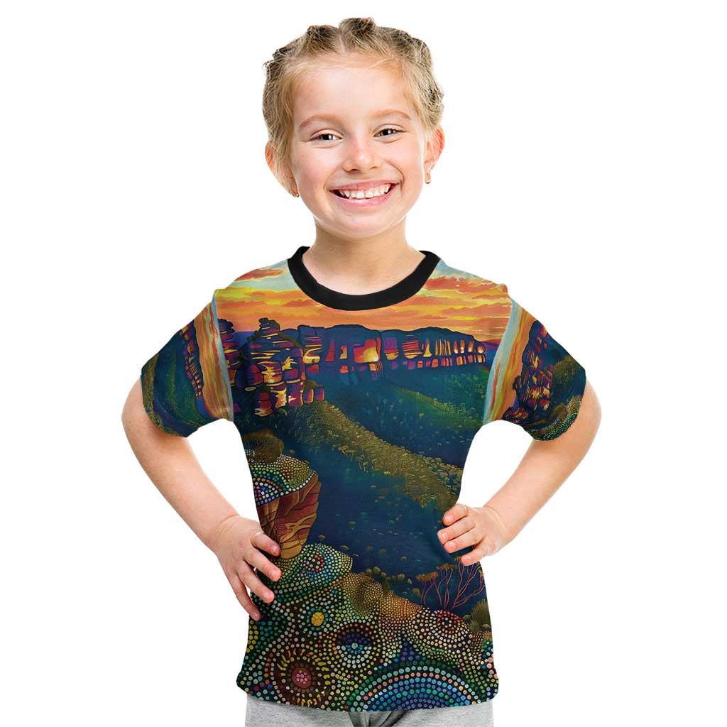 Australia Blue Mountains Kid T Shirt Aboriginal Dot Painting