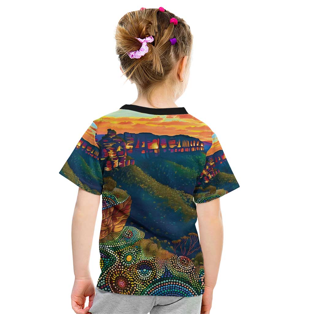 Australia Blue Mountains Kid T Shirt Aboriginal Dot Painting