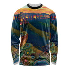 Australia Blue Mountains Long Sleeve Shirt Aboriginal Dot Painting