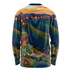 Australia Blue Mountains Long Sleeve Shirt Aboriginal Dot Painting