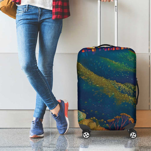 Australia Blue Mountains Luggage Cover Aboriginal Dot Painting