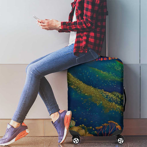Australia Blue Mountains Luggage Cover Aboriginal Dot Painting