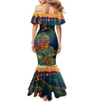 Australia Blue Mountains Mermaid Dress Aboriginal Dot Painting