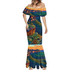 Australia Blue Mountains Mermaid Dress Aboriginal Dot Painting