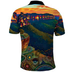 Australia Blue Mountains Polo Shirt Aboriginal Dot Painting