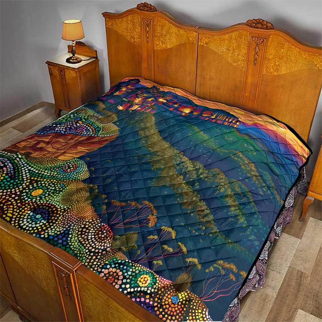 Australia Blue Mountains Quilt Aboriginal Dot Painting