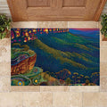 Australia Blue Mountains Rubber Doormat Aboriginal Dot Painting
