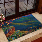 Australia Blue Mountains Rubber Doormat Aboriginal Dot Painting