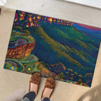 Australia Blue Mountains Rubber Doormat Aboriginal Dot Painting