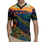 Australia Blue Mountains Rugby Jersey Aboriginal Dot Painting