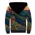 Australia Blue Mountains Sherpa Hoodie Aboriginal Dot Painting