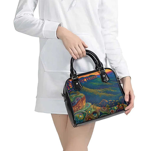 Australia Blue Mountains Shoulder Handbag Aboriginal Dot Painting