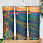 Australia Blue Mountains Skinny Tumbler Aboriginal Dot Painting