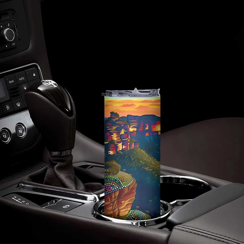 Australia Blue Mountains Skinny Tumbler Aboriginal Dot Painting