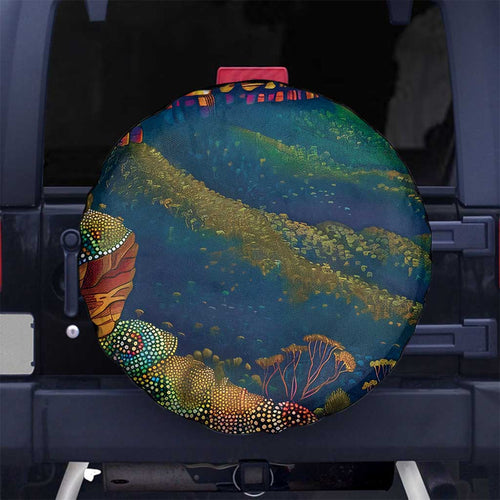 Australia Blue Mountains Spare Tire Cover Aboriginal Dot Painting