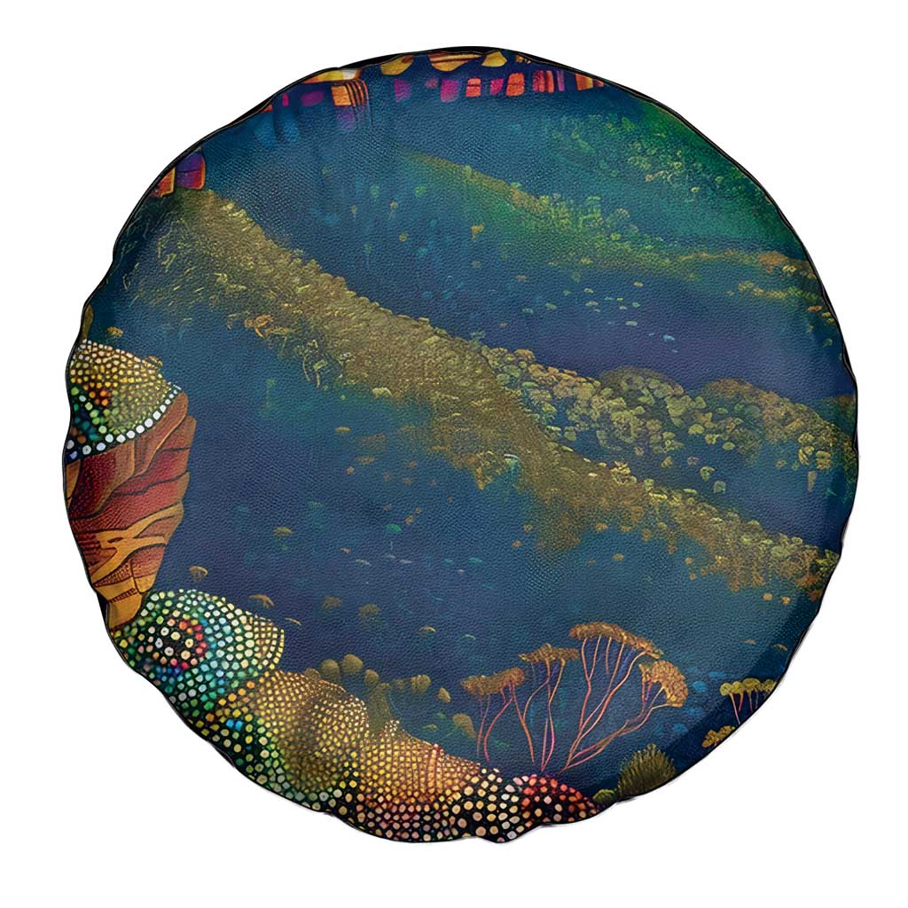 Australia Blue Mountains Spare Tire Cover Aboriginal Dot Painting
