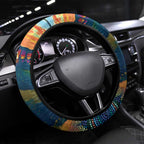 Australia Blue Mountains Steering Wheel Cover Aboriginal Dot Painting