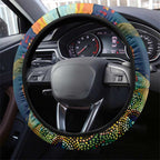 Australia Blue Mountains Steering Wheel Cover Aboriginal Dot Painting