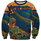 Australia Blue Mountains Sweatshirt Aboriginal Dot Painting