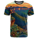 Australia Blue Mountains T Shirt Aboriginal Dot Painting