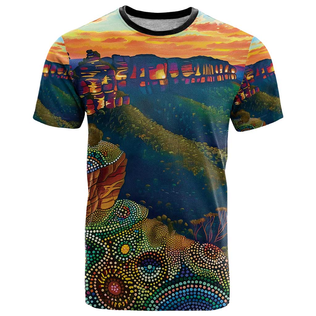 Australia Blue Mountains T Shirt Aboriginal Dot Painting