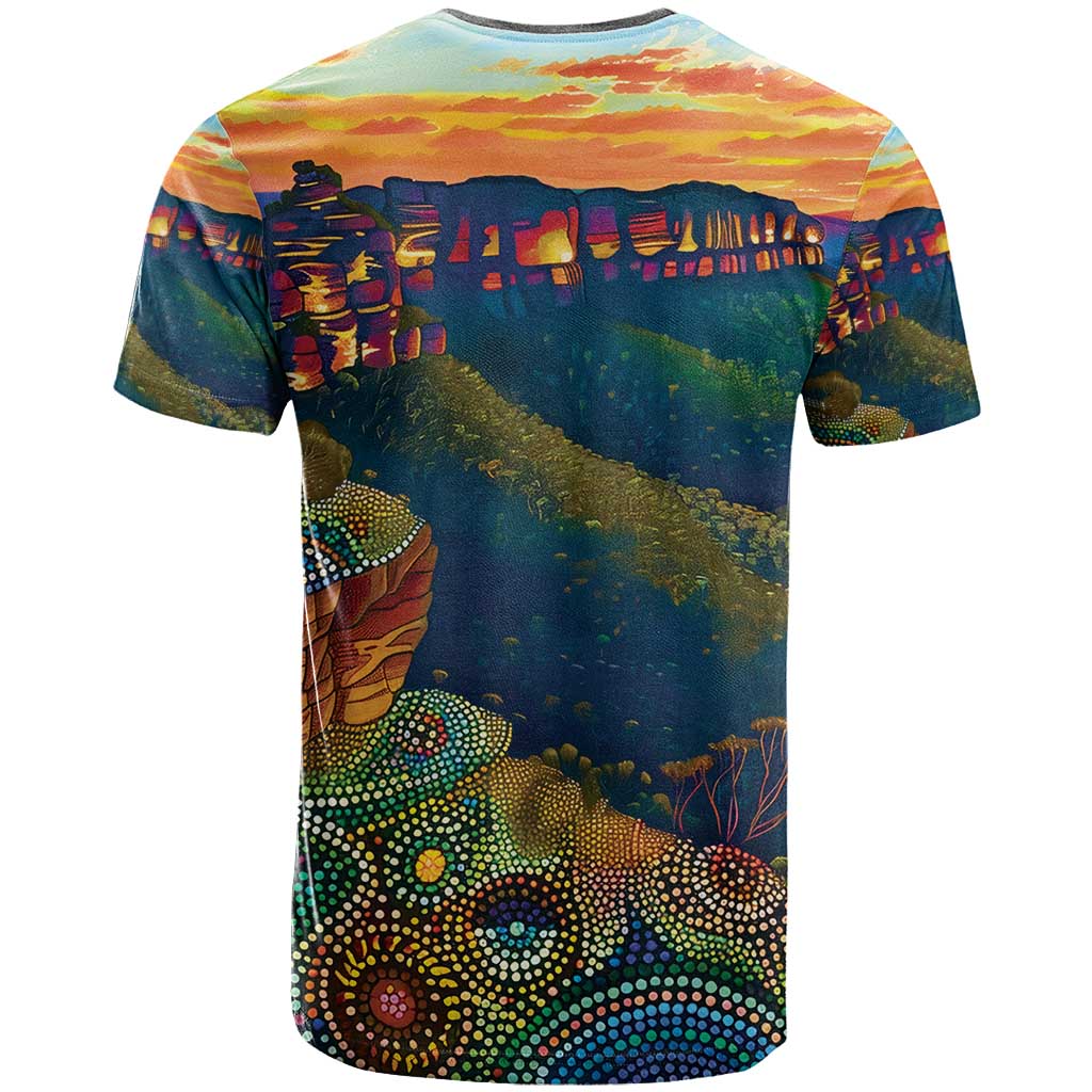 Australia Blue Mountains T Shirt Aboriginal Dot Painting