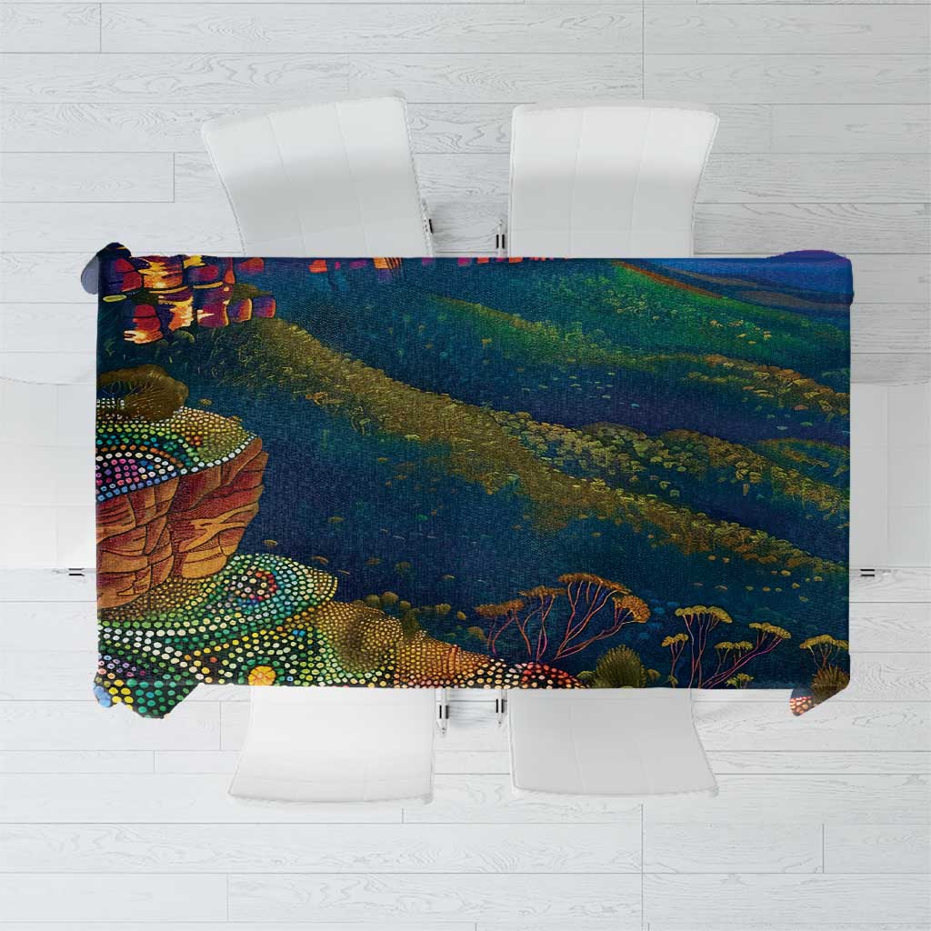 Australia Blue Mountains Tablecloth Aboriginal Dot Painting