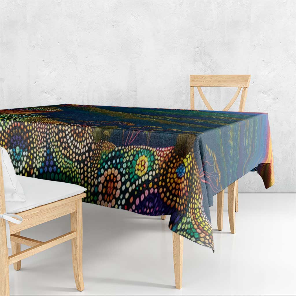 Australia Blue Mountains Tablecloth Aboriginal Dot Painting