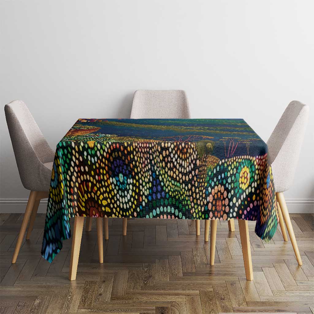 Australia Blue Mountains Tablecloth Aboriginal Dot Painting