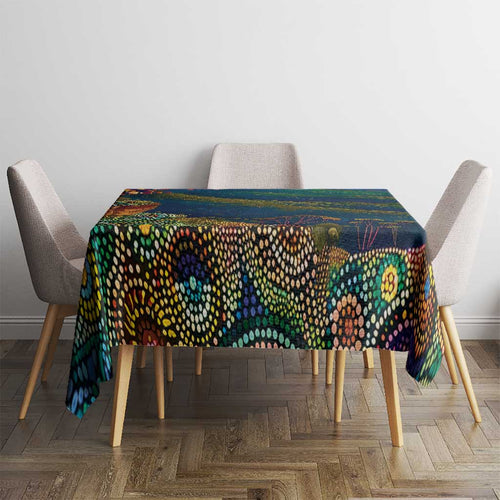 Australia Blue Mountains Tablecloth Aboriginal Dot Painting