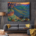 Australia Blue Mountains Tapestry Aboriginal Dot Painting