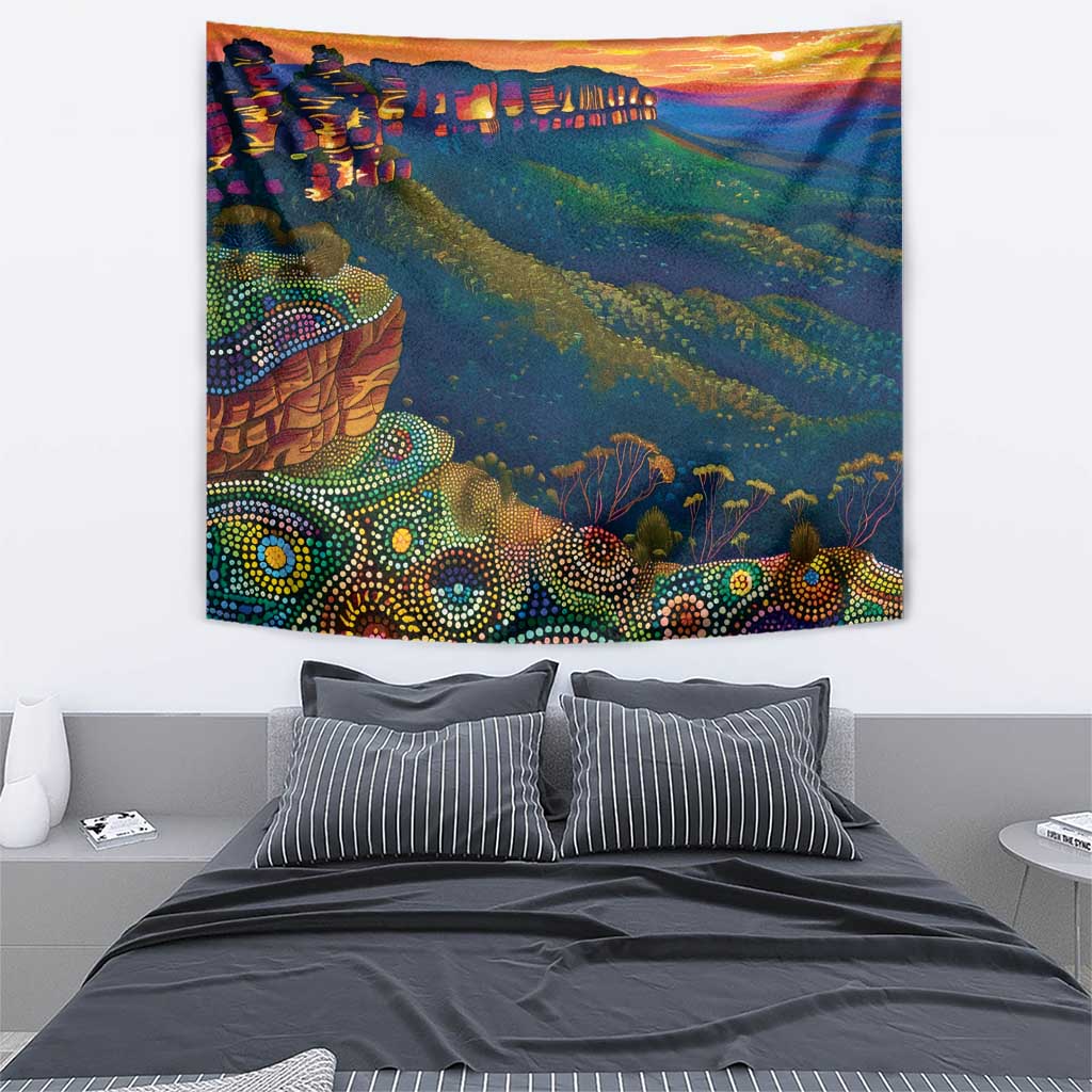 Australia Blue Mountains Tapestry Aboriginal Dot Painting