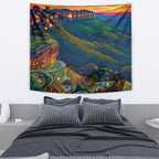 Australia Blue Mountains Tapestry Aboriginal Dot Painting