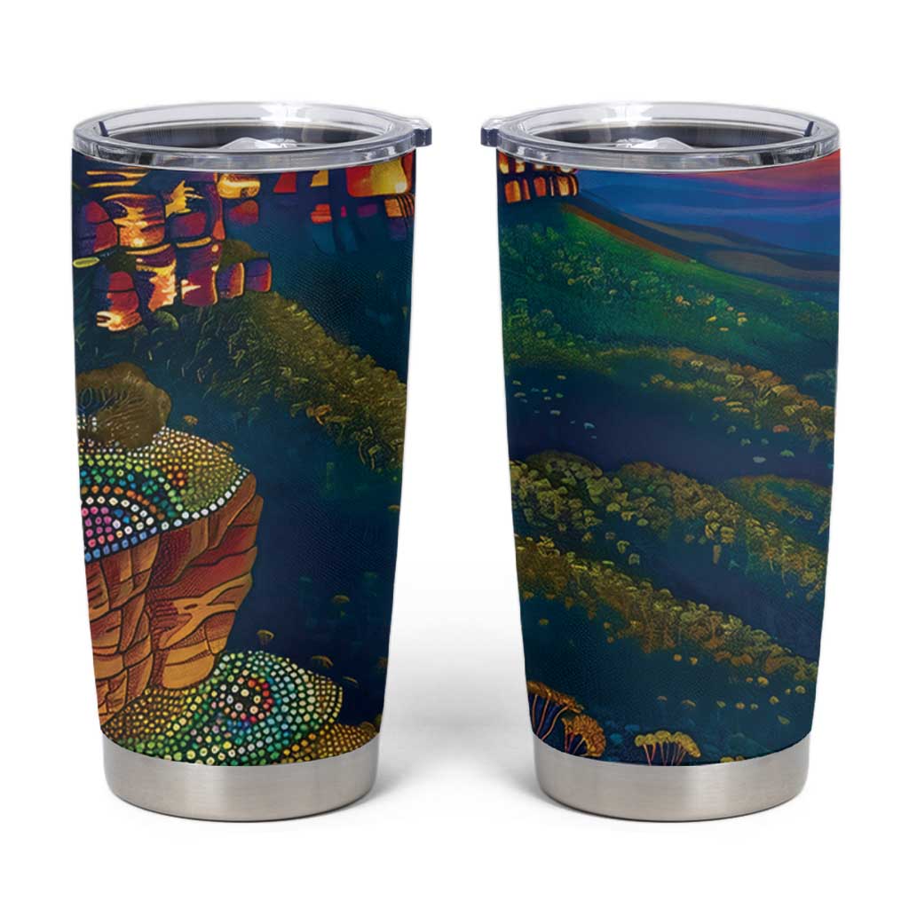Australia Blue Mountains Tumbler Cup Aboriginal Dot Painting