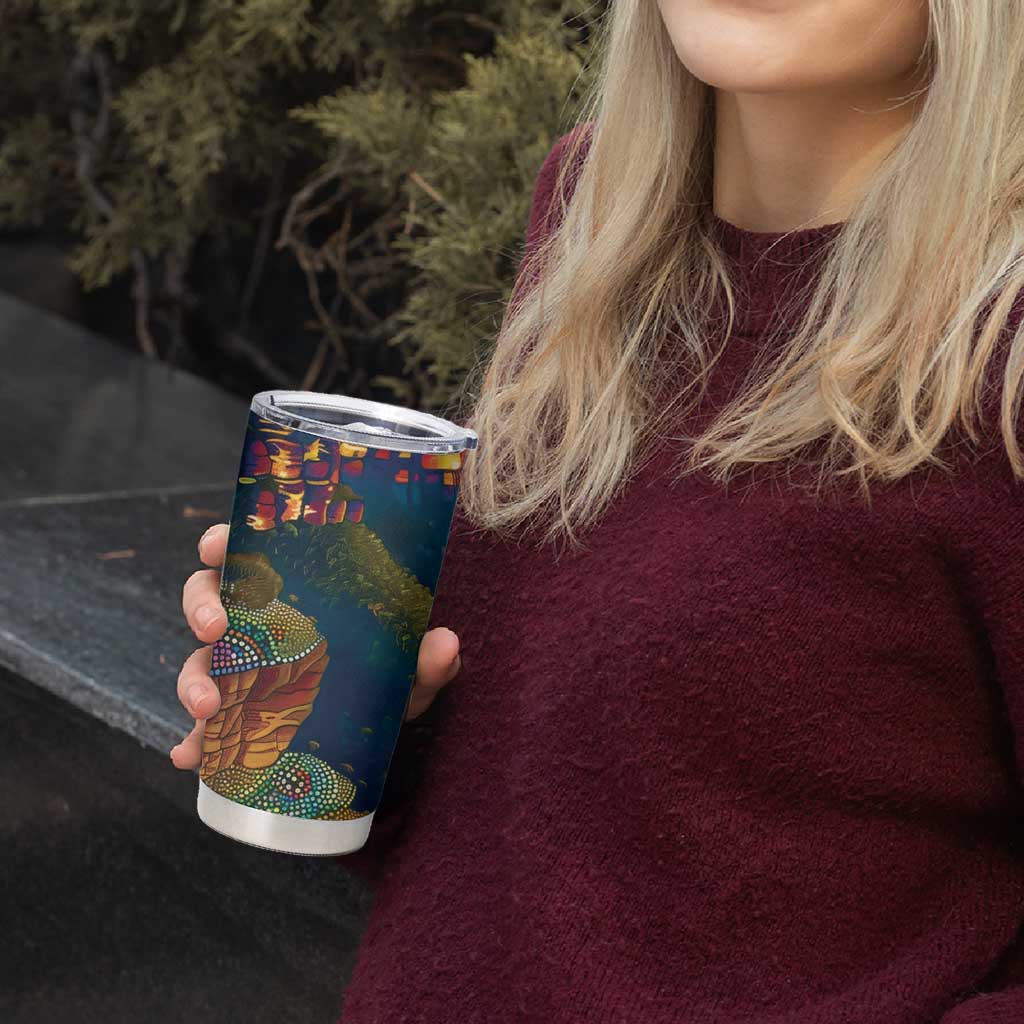 Australia Blue Mountains Tumbler Cup Aboriginal Dot Painting