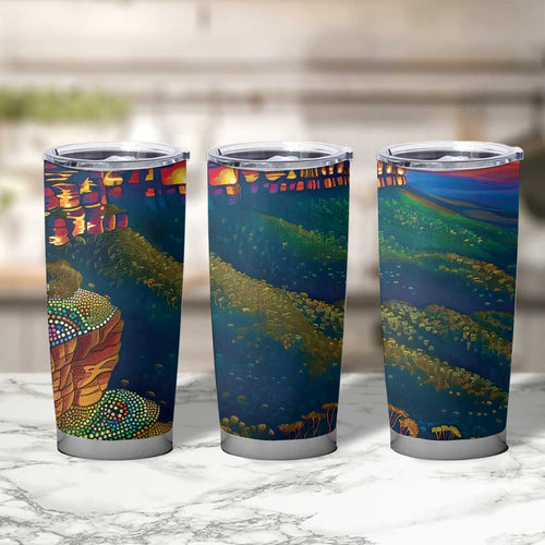 Australia Blue Mountains Tumbler Cup Aboriginal Dot Painting