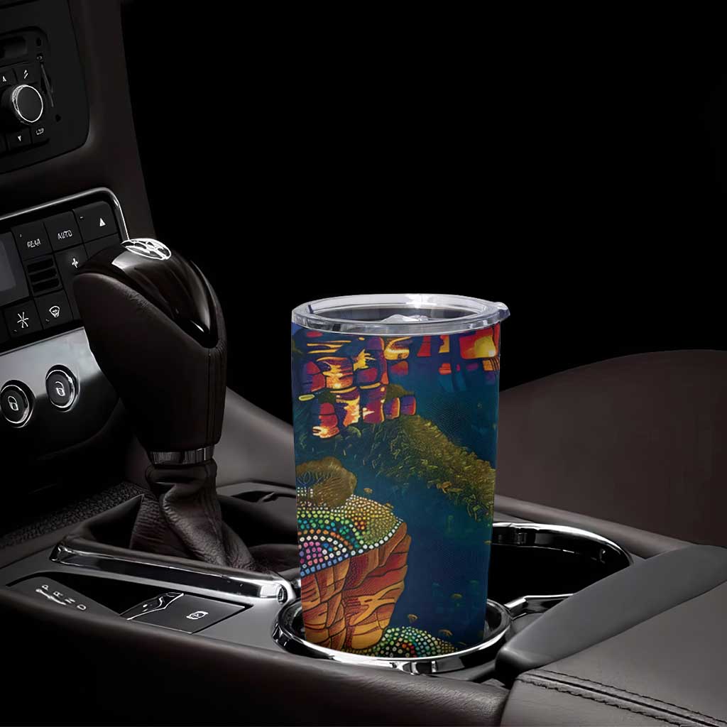 Australia Blue Mountains Tumbler Cup Aboriginal Dot Painting