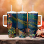 Australia Blue Mountains Tumbler With Handle Aboriginal Dot Painting
