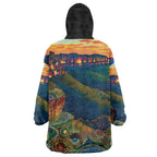 Australia Blue Mountains Wearable Blanket Hoodie Aboriginal Dot Painting