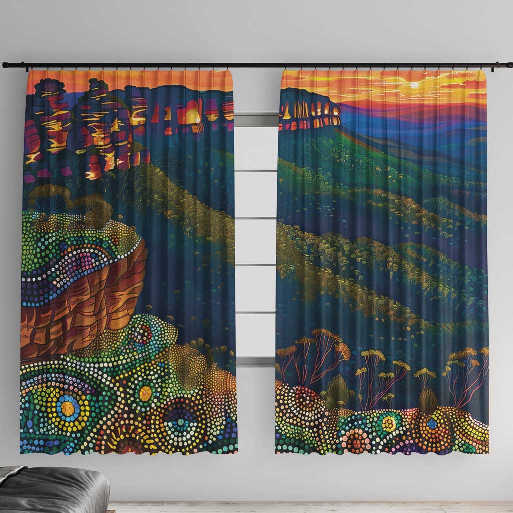 Australia Blue Mountains Window Curtain Aboriginal Dot Painting
