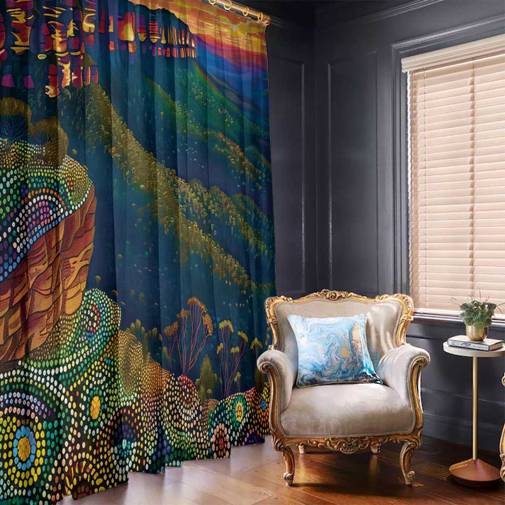 Australia Blue Mountains Window Curtain Aboriginal Dot Painting